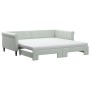 Trundle sofa bed with light gray velvet mattress 100x200 cm by vidaXL, Beds and slatted bases - Ref: Foro24-3197802, Price: 4...