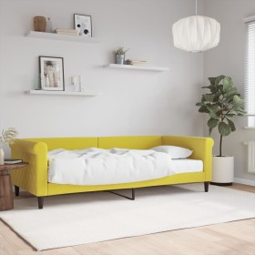 Sofa bed with yellow velvet mattress 90x200 cm by vidaXL, Beds and slatted bases - Ref: Foro24-3197752, Price: 320,99 €, Disc...