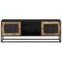 TV cabinet solid mango wood and iron 110x30x40 cm by vidaXL, TV Furniture - Ref: Foro24-353889, Price: 227,82 €, Discount: %