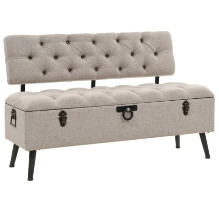 Storage bench with cream fabric backrest 110 cm by vidaXL, Benches for halls and storage - Ref: Foro24-339298, Price: 235,30 ...