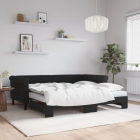 Trundle sofa bed with black velvet mattress 90x190 cm by vidaXL, Beds and slatted bases - Ref: Foro24-3197810, Price: 499,14 ...