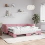 Trundle sofa bed with pink velvet mattress 90x200 cm by vidaXL, Beds and slatted bases - Ref: Foro24-3197798, Price: 422,51 €...