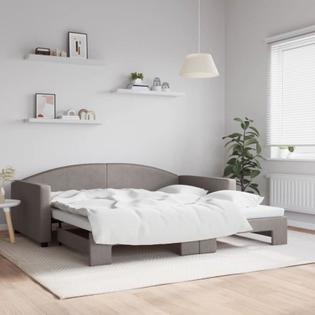 Sofá cama nido tela gris taupe 100x200 cm de vidaXL, Camas y somieres - Ref: Foro24-3197196, Precio: 295,99 €, Descuento: %