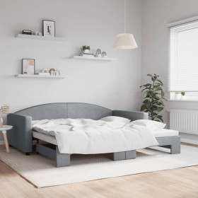 Sofá cama nido tela gris claro 100x200 cm de vidaXL, Camas y somieres - Ref: Foro24-3197193, Precio: 295,99 €, Descuento: %