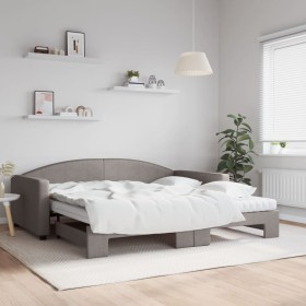 Sofá cama nido con colchón tela gris taupe 100x200 cm de vidaXL, Camas y somieres - Ref: Foro24-3197214, Precio: 447,99 €, De...