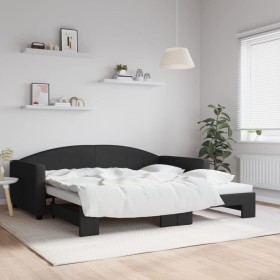 Sofá cama nido tela negro 100x200 cm de vidaXL, Camas y somieres - Ref: Foro24-3197195, Precio: 313,99 €, Descuento: %