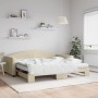 Trundle sofa bed with cream fabric mattress 100x200 cm by vidaXL, Beds and slatted bases - Ref: Foro24-3197215, Price: 446,67...