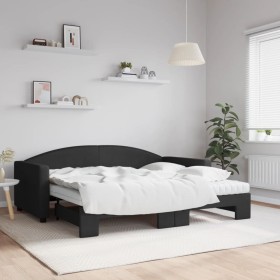 Sofá cama nido con colchón tela negro 90x190 cm de vidaXL, Camas y somieres - Ref: Foro24-3197218, Precio: 509,99 €, Descuent...