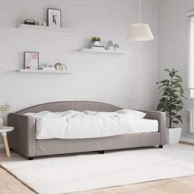 Sofa bed with taupe gray fabric mattress 100x200 cm by vidaXL, Beds and slatted bases - Ref: Foro24-3197178, Price: 389,12 €,...