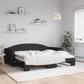 Sofá cama nido tela negro 90x190 cm de vidaXL, Camas y somieres - Ref: Foro24-3197200, Precio: 268,62 €, Descuento: %