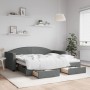 Trundle sofa bed with drawers dark gray fabric 90x190 cm by vidaXL, Beds and slatted bases - Ref: Foro24-3197235, Price: 325,...