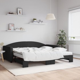 Trundle sofa bed with black fabric mattress 100x200 cm by vidaXL, Beds and slatted bases - Ref: Foro24-3197213, Price: 574,99...