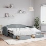 Trundle sofa bed with drawers light gray fabric 90x190 cm by vidaXL, Beds and slatted bases - Ref: Foro24-3197234, Price: 315...