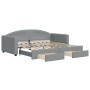 Trundle sofa bed with drawers light gray fabric 90x190 cm by vidaXL, Beds and slatted bases - Ref: Foro24-3197234, Price: 315...