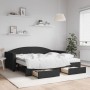 Trundle sofa bed with drawers black fabric 90x190 cm by vidaXL, Beds and slatted bases - Ref: Foro24-3197254, Price: 504,81 €...