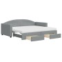 Sofá cama nido con cajones tela gris claro 90x190 cm de vidaXL, Camas y somieres - Ref: Foro24-3197252, Precio: 500,96 €, Des...