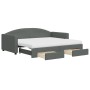 Sofá cama nido con cajones tela gris oscuro 90x190 cm de vidaXL, Camas y somieres - Ref: Foro24-3197253, Precio: 504,93 €, De...