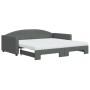 Sofá cama nido con colchón tela gris oscuro 100x200 cm de vidaXL, Camas y somieres - Ref: Foro24-3197212, Precio: 446,67 €, D...