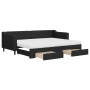 Trundle sofa bed with drawers black fabric 80x200 cm by vidaXL, Beds and slatted bases - Ref: Foro24-3197477, Price: 479,33 €...