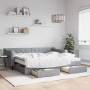 Trundle sofa bed with drawers light gray fabric 90x200 cm by vidaXL, Beds and slatted bases - Ref: Foro24-3197480, Price: 482...