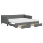 Trundle sofa bed with drawers dark gray fabric 90x200 cm by vidaXL, Beds and slatted bases - Ref: Foro24-3197481, Price: 517,...