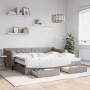 Sofá cama nido con cajones tela gris taupe 90x200 cm de vidaXL, Camas y somieres - Ref: Foro24-3197483, Precio: 502,66 €, Des...