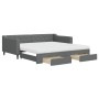 Sofá cama nido con cajones tela gris oscuro 100x200 cm de vidaXL, Camas y somieres - Ref: Foro24-3197486, Precio: 492,34 €, D...