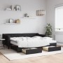 Trundle sofa bed with drawers black fabric 90x200 cm by vidaXL, Beds and slatted bases - Ref: Foro24-3197482, Price: 473,53 €...