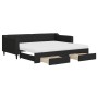 Trundle sofa bed with drawers black fabric 90x200 cm by vidaXL, Beds and slatted bases - Ref: Foro24-3197482, Price: 473,53 €...