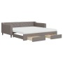 Trundle sofa bed with drawers taupe gray fabric 100x200 cm by vidaXL, Beds and slatted bases - Ref: Foro24-3197488, Price: 49...