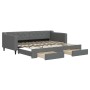 Sofá cama nido con cajones tela gris oscuro 90x200 cm de vidaXL, Camas y somieres - Ref: Foro24-3197463, Precio: 354,06 €, De...