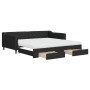 Trundle sofa bed with drawers black fabric 100x200 cm by vidaXL, Beds and slatted bases - Ref: Foro24-3197487, Price: 619,10 ...