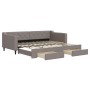 Sofá cama nido con cajones tela gris taupe 90x200 cm de vidaXL, Camas y somieres - Ref: Foro24-3197465, Precio: 366,22 €, Des...