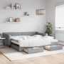 Trundle sofa bed with drawers light gray fabric 100x200 cm by vidaXL, Beds and slatted bases - Ref: Foro24-3197485, Price: 49...