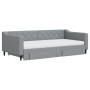 Trundle sofa bed with drawers light gray fabric 100x200 cm by vidaXL, Beds and slatted bases - Ref: Foro24-3197485, Price: 49...