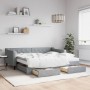 Trundle sofa bed with drawers light gray fabric 90x190 cm by vidaXL, Beds and slatted bases - Ref: Foro24-3197490, Price: 503...