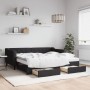 Sofá cama nido con cajones tela negro 90x190 cm de vidaXL, Camas y somieres - Ref: Foro24-3197492, Precio: 531,99 €, Descuent...