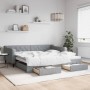 Trundle sofa bed with drawers light gray fabric 100x200 cm by vidaXL, Beds and slatted bases - Ref: Foro24-3197467, Price: 33...