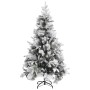 Árbol de Navidad con nieve flocada y piñas PVC y PE 195 cm de vidaXL, Arboles de navidad - Ref: Foro24-340531, Precio: 247,36...