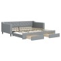 Trundle sofa bed with drawers light gray fabric 100x200 cm by vidaXL, Beds and slatted bases - Ref: Foro24-3197467, Price: 33...