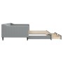 Trundle sofa bed with drawers light gray fabric 100x200 cm by vidaXL, Beds and slatted bases - Ref: Foro24-3197467, Price: 33...