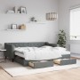 Trundle sofa bed with drawers dark gray fabric 90x190 cm by vidaXL, Beds and slatted bases - Ref: Foro24-3197491, Price: 579,...