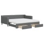 Trundle sofa bed with drawers dark gray fabric 90x190 cm by vidaXL, Beds and slatted bases - Ref: Foro24-3197491, Price: 579,...