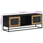 TV cabinet solid mango wood and iron 110x30x40 cm by vidaXL, TV Furniture - Ref: Foro24-353889, Price: 227,82 €, Discount: %