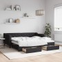 Trundle sofa bed with drawers black fabric 90x190 cm by vidaXL, Beds and slatted bases - Ref: Foro24-3197474, Price: 323,30 €...