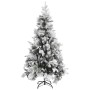 Árbol de Navidad con nieve flocada y piñas PVC y PE 225 cm de vidaXL, Arboles de navidad - Ref: Foro24-340532, Precio: 306,77...