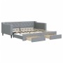 Trundle sofa bed with drawers light gray fabric 90x190 cm by vidaXL, Beds and slatted bases - Ref: Foro24-3197472, Price: 317...