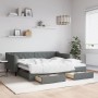 Trundle sofa bed with drawers dark gray fabric 90x190 cm by vidaXL, Beds and slatted bases - Ref: Foro24-3197473, Price: 335,...