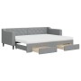 Trundle sofa bed with drawers light gray fabric 80x200 cm by vidaXL, Beds and slatted bases - Ref: Foro24-3197475, Price: 489...