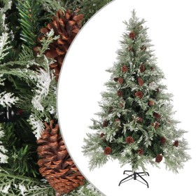 Árbol de Navidad con piñas verde y blanco PVC y PE 120 cm de vidaXL, Arboles de navidad - Ref: Foro24-340533, Precio: 87,99 €...